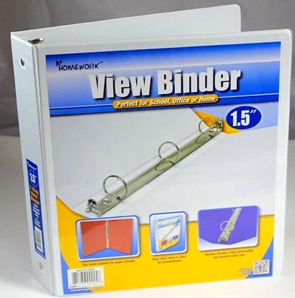 Binder 1", 1.5", 2", 3", 4"