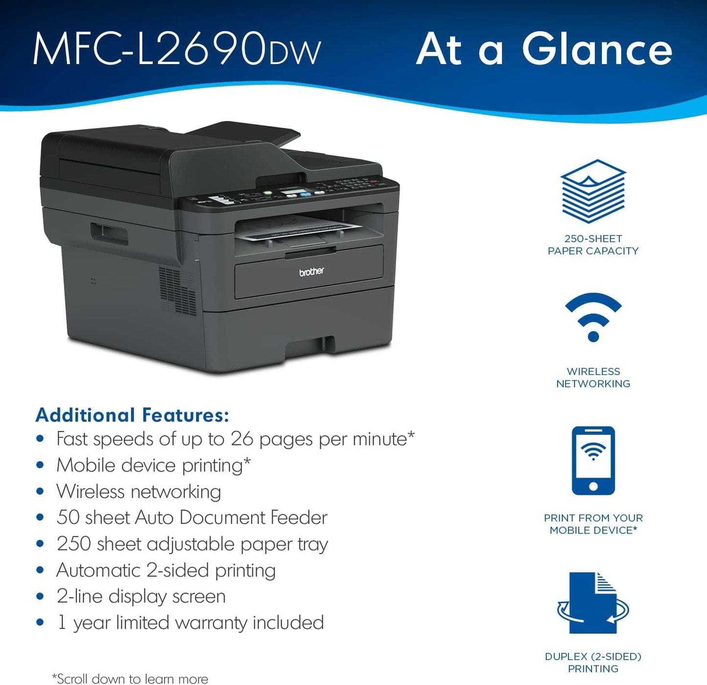 Brother MFC-L2690DW Laser Printer