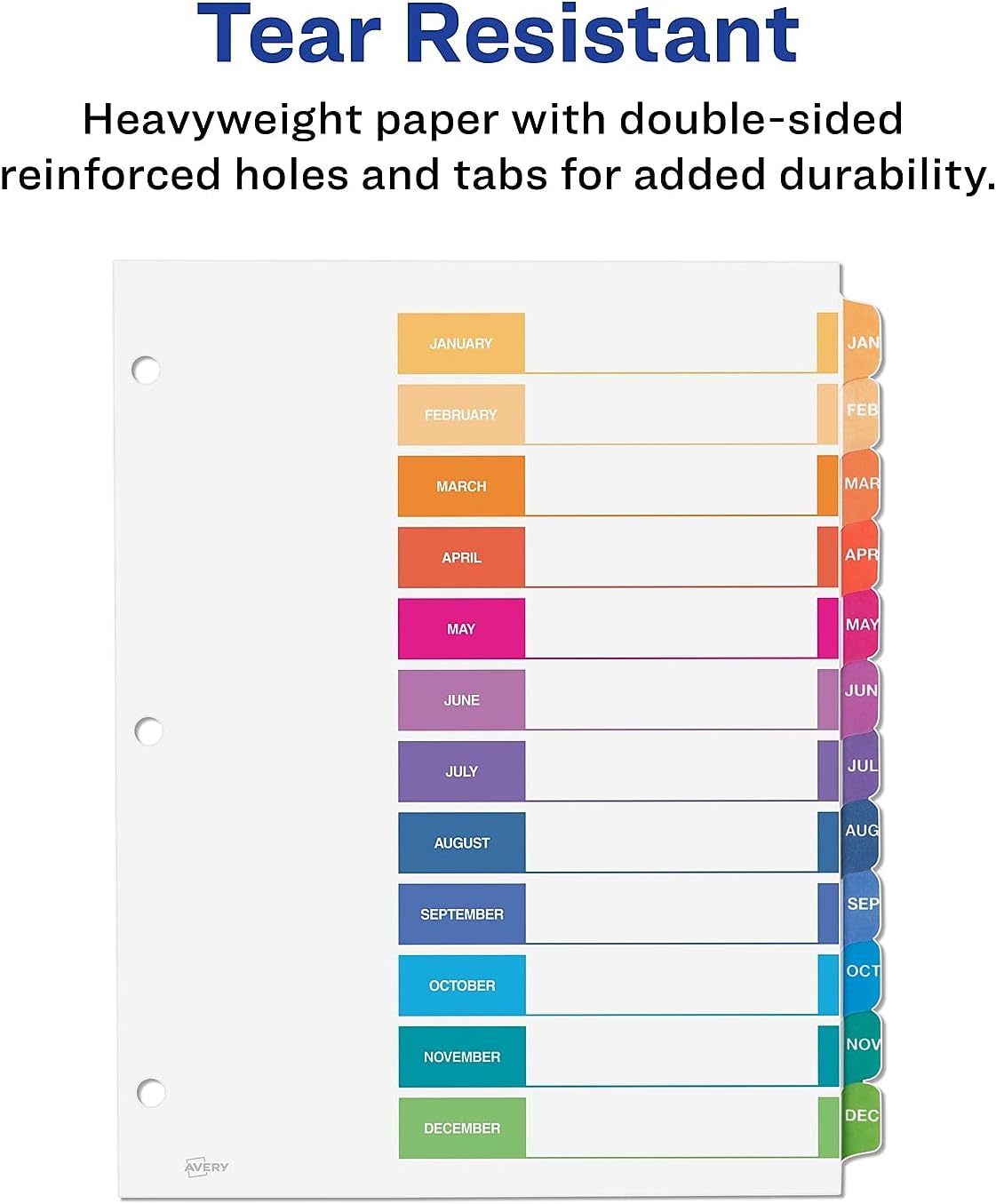 Index Dividers Jan-Dec