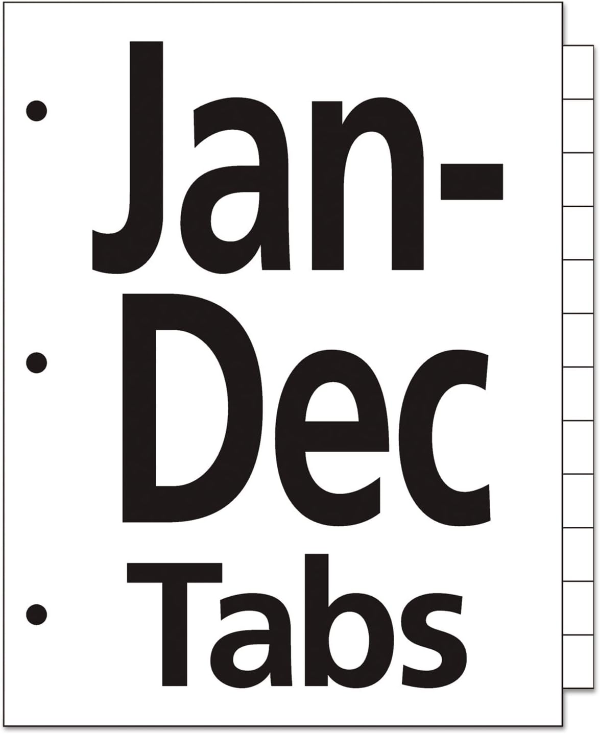 Index Dividers Jan-Dec