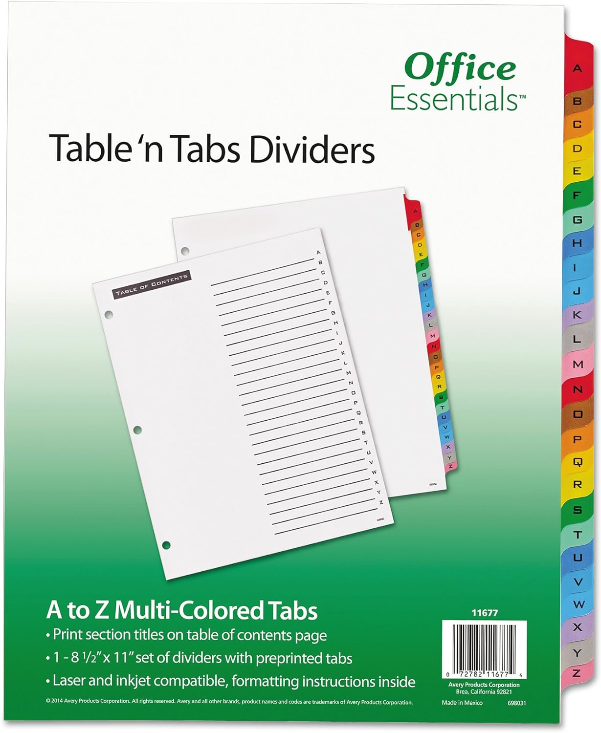 A-Z Table'n Tabs Dividers