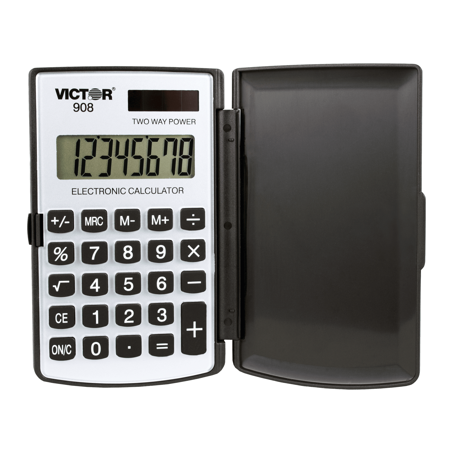 Calculator with Double-Hinged Cover